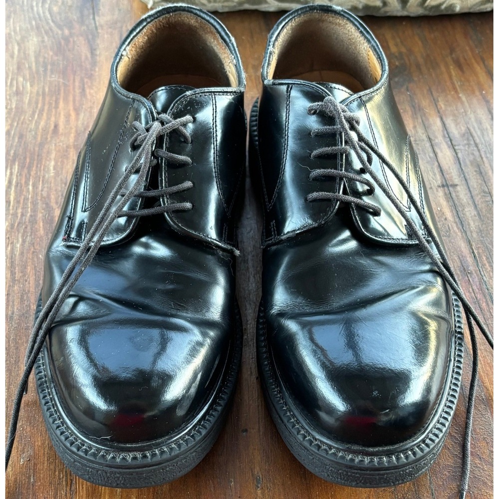Vtg 90s Rare Elite GH Bass BLK leather Hybrid Lug Oxford Dress Shoes 8.5m Italy
